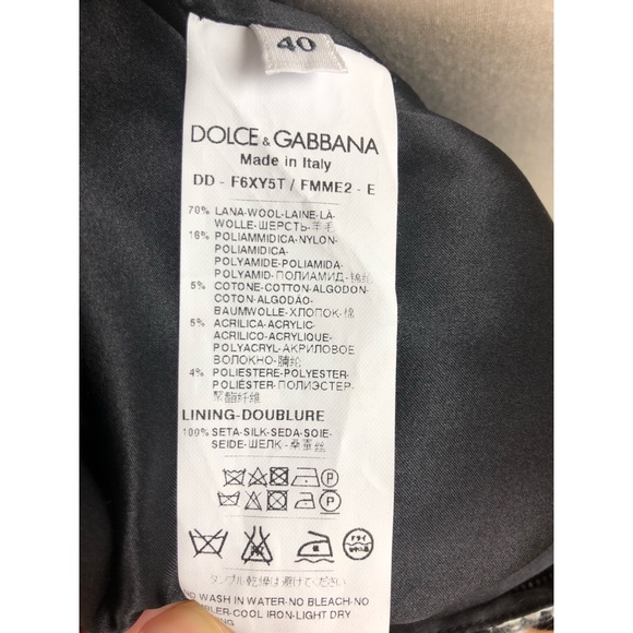 Dolce & Gabbana Tweed Sleeveless Wool Shift Dress - Picture 7 of 8